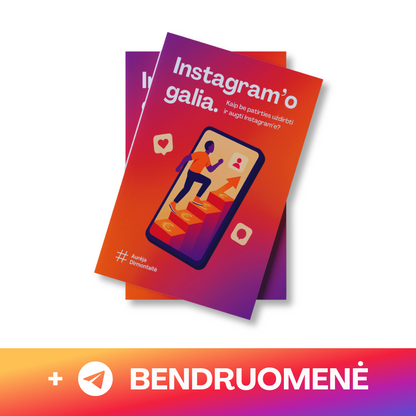 Instagram augimo el. knyga su bendruomene pradedantiesiems